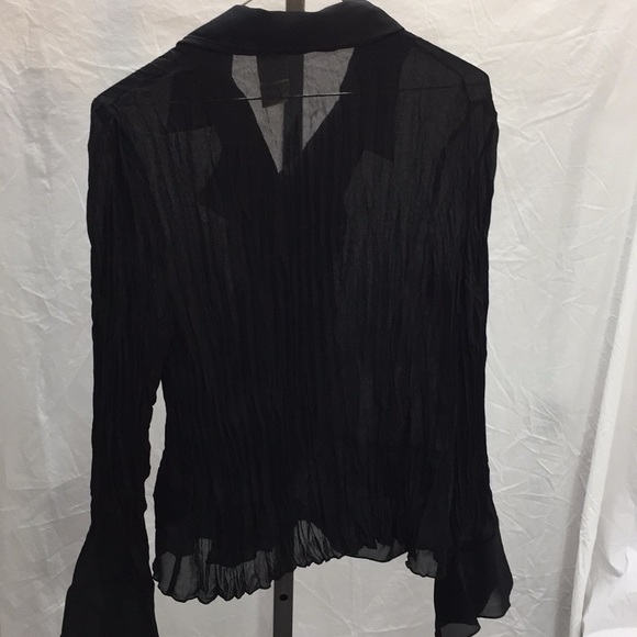 White Stag shear Black Crinkle Blouse - Picture 5 of 5